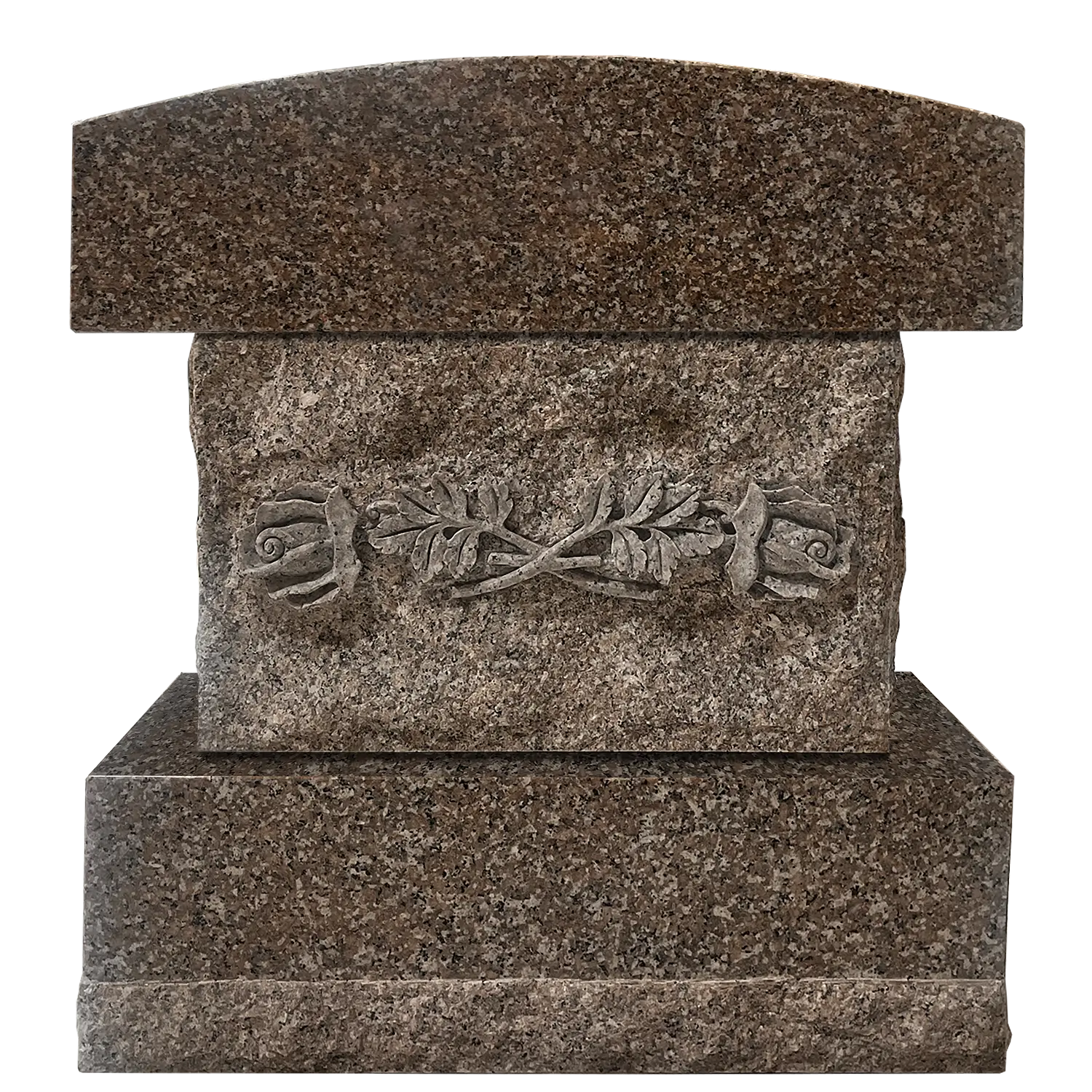 Cremation - Stacked Monument - Imperial Rose - Front - Blank