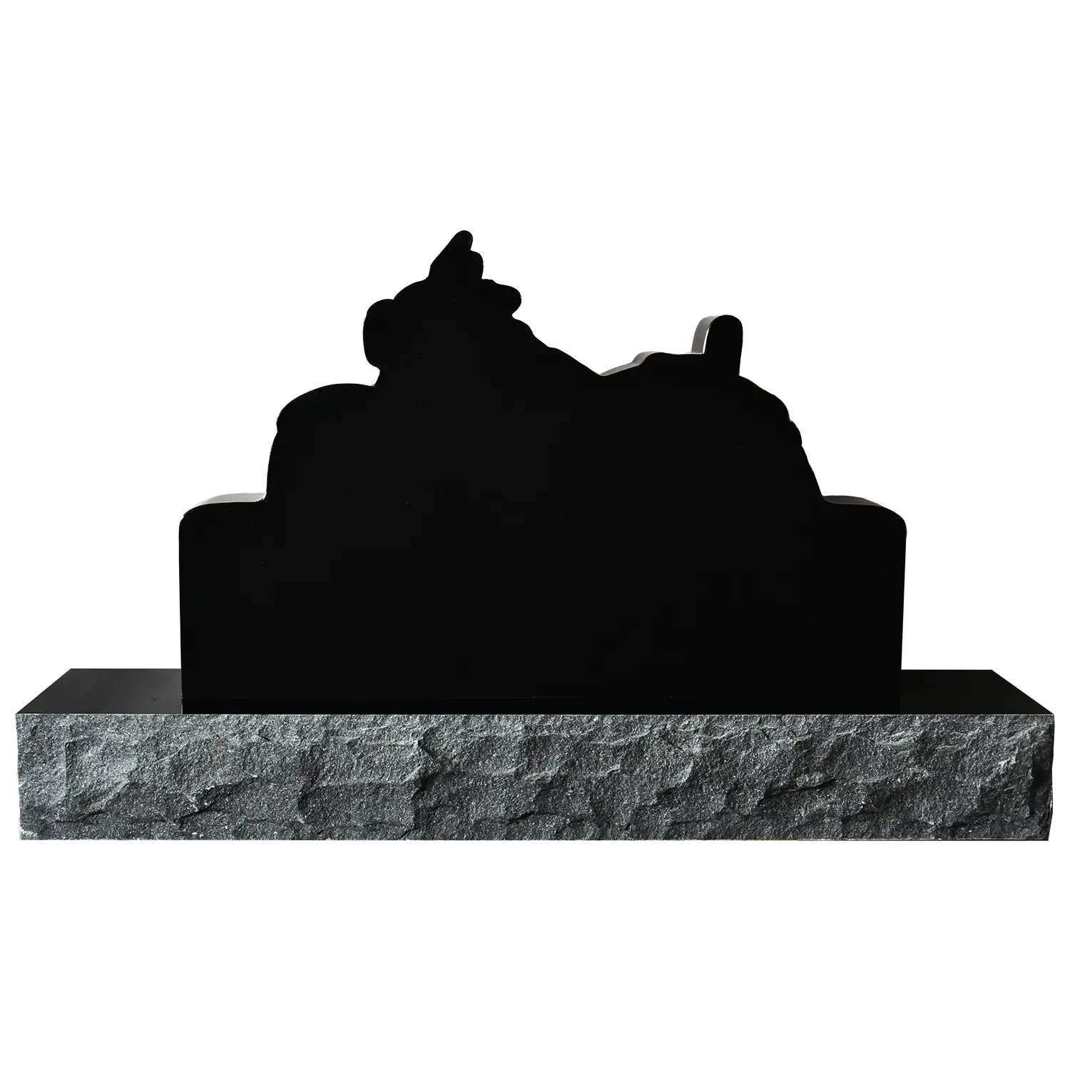 Motorcycle Contour - Jet Black - Back - Blank