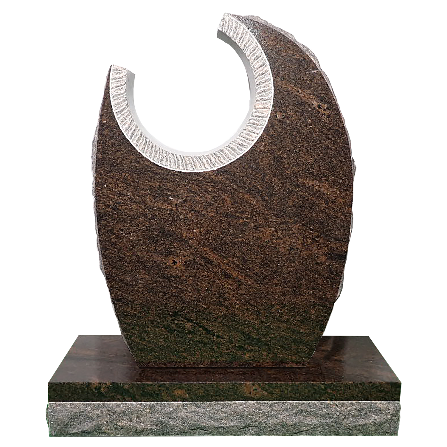 Front of Oval Starburst upright monument shown without optional Bronze Birds