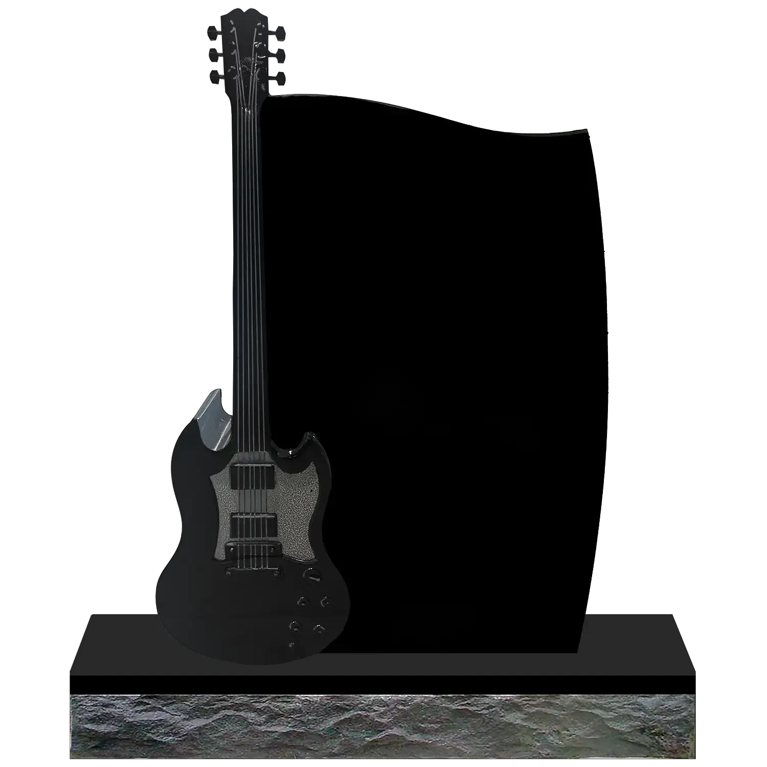 Tall Wave wUpright Guitar - Jet Black - Front - Blank