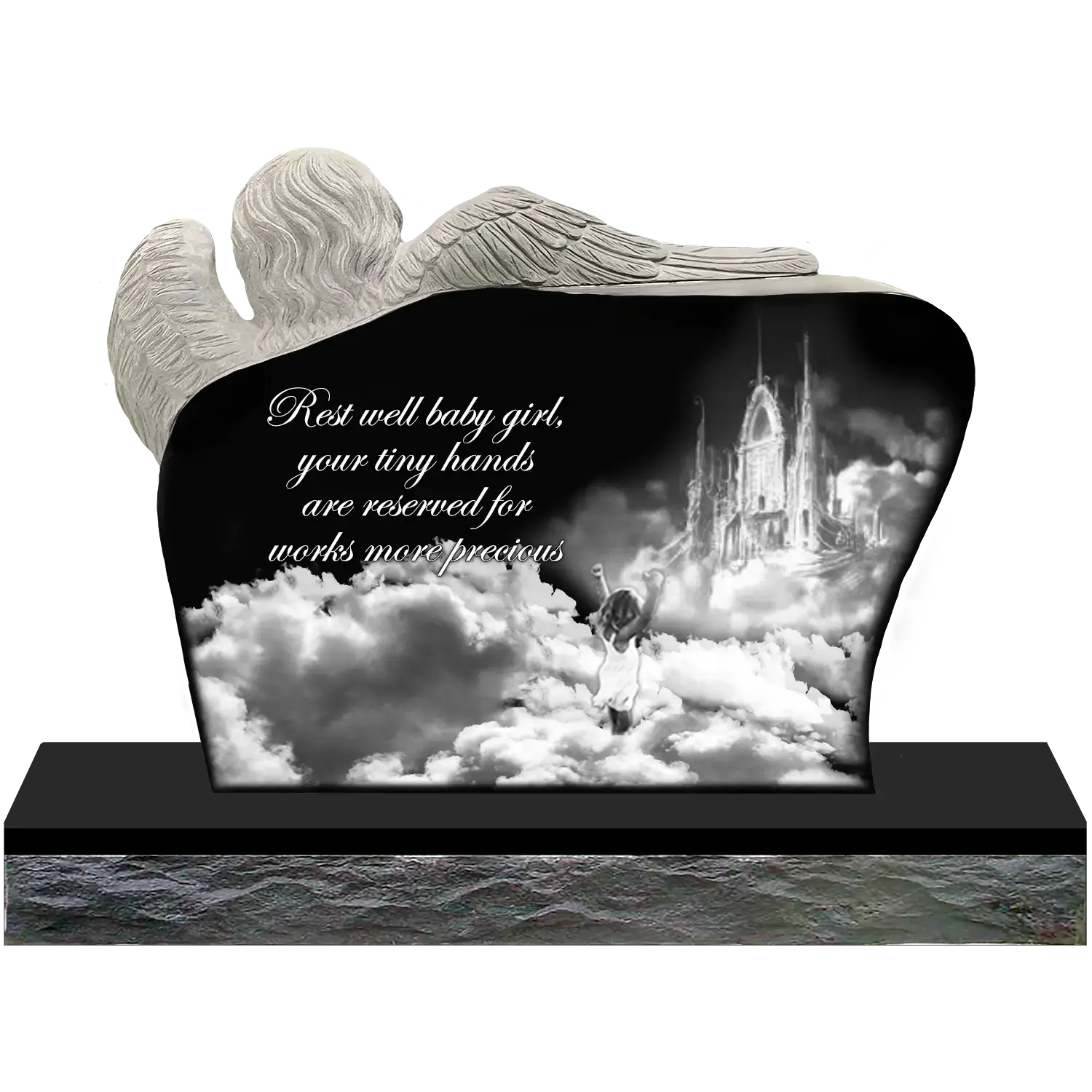 Cherub Reading - Jet Black - Back - All Laser Example