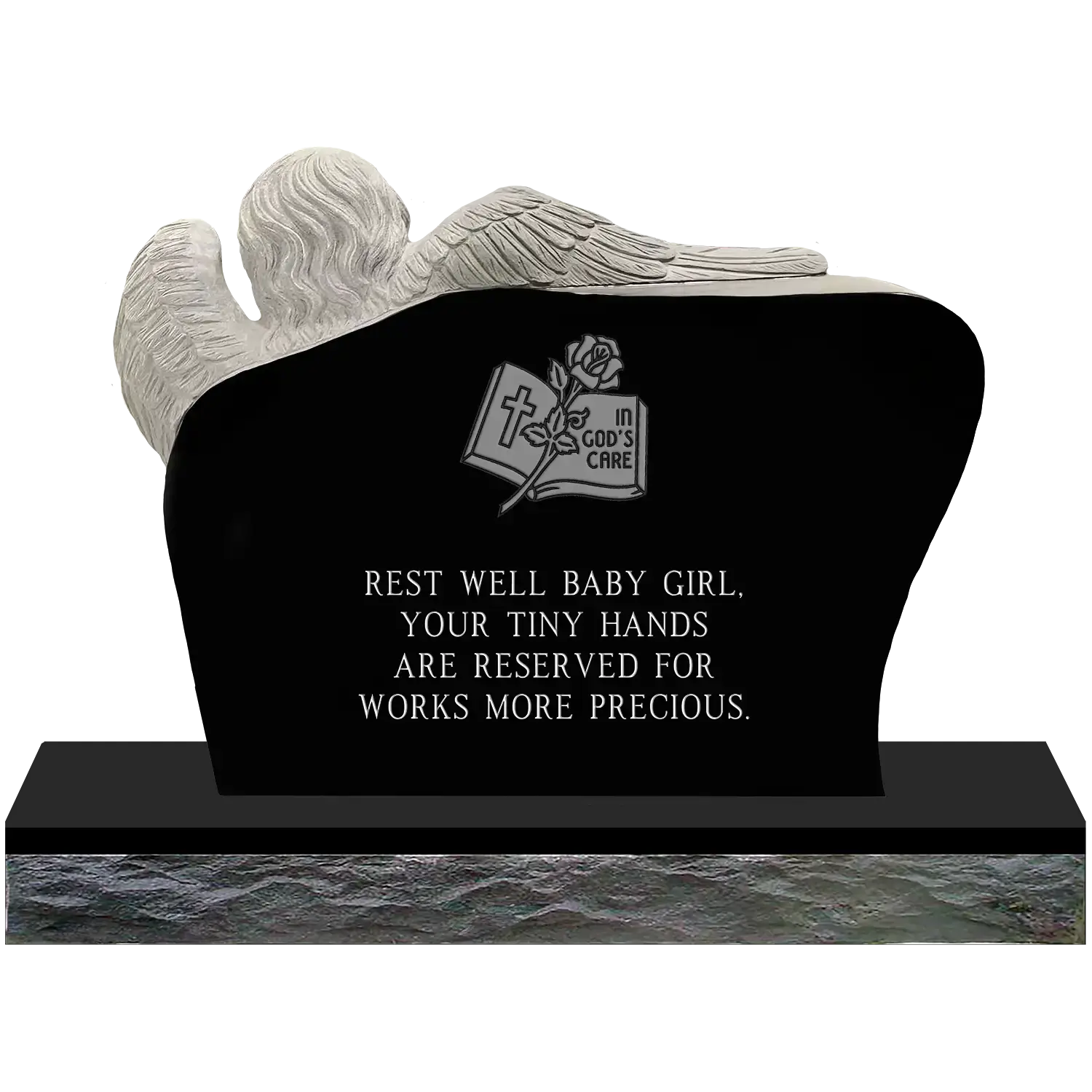 Cherub Reading - Jet Black - Back - All Sandblast Example