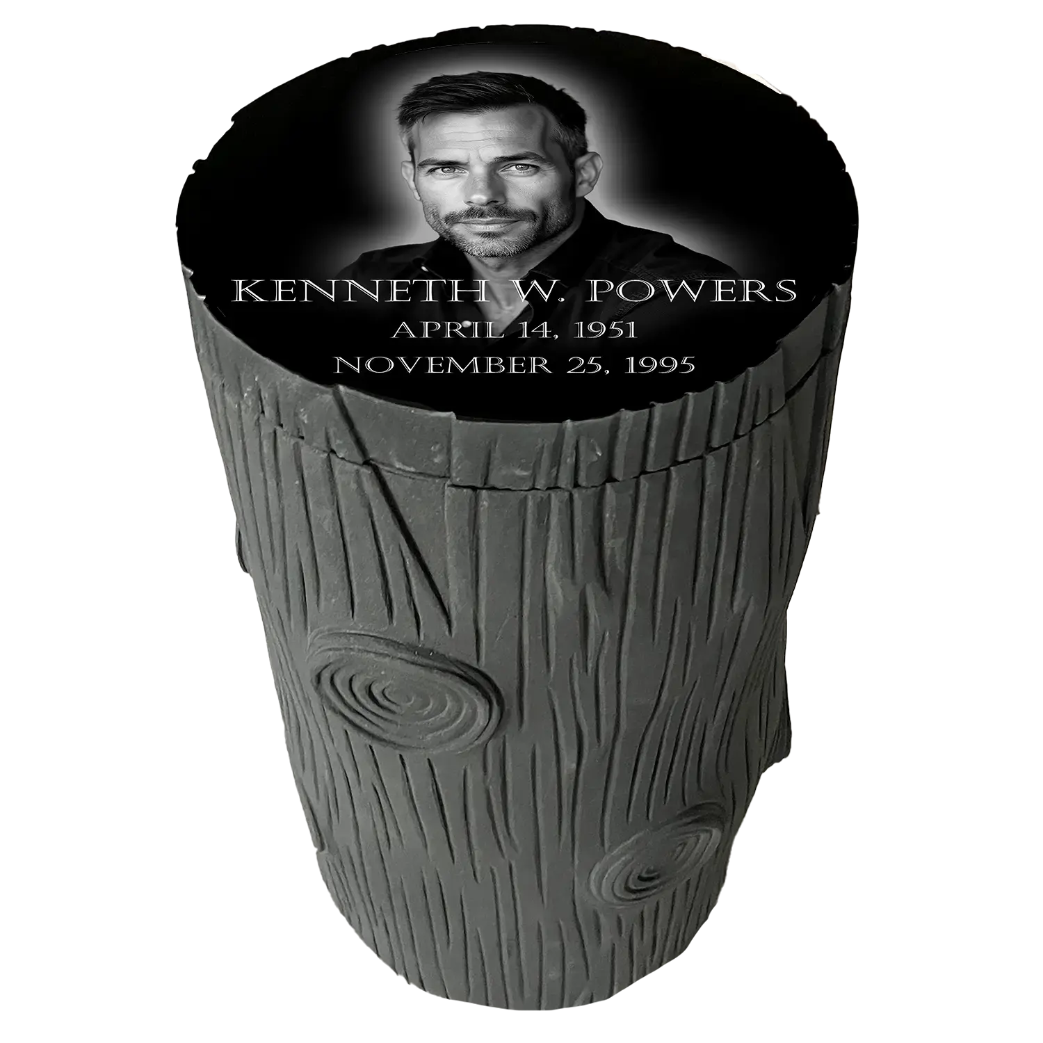 Cremation - Log - Jet Black - Top - All Laser Example