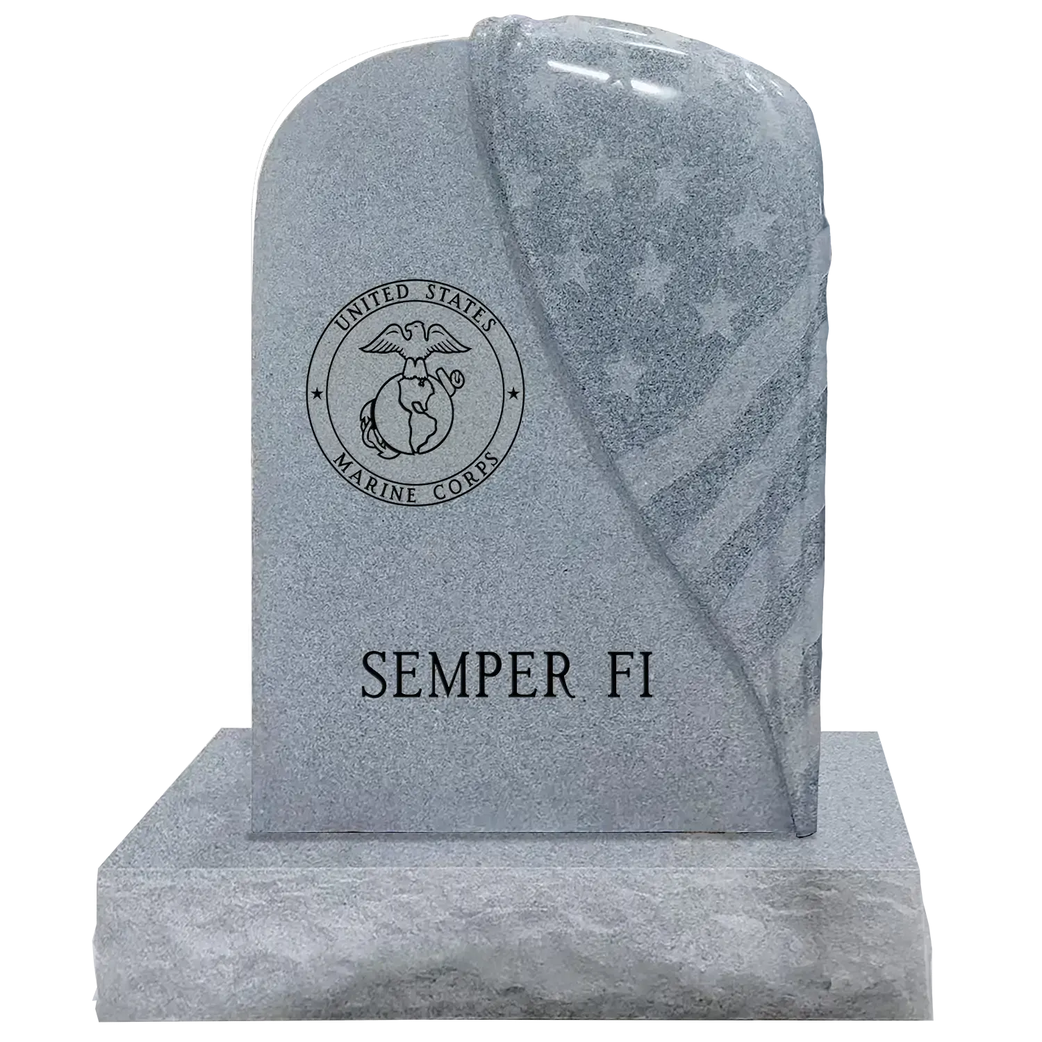 Draped Flag - Single - China Grey - Back - Sandblast Example