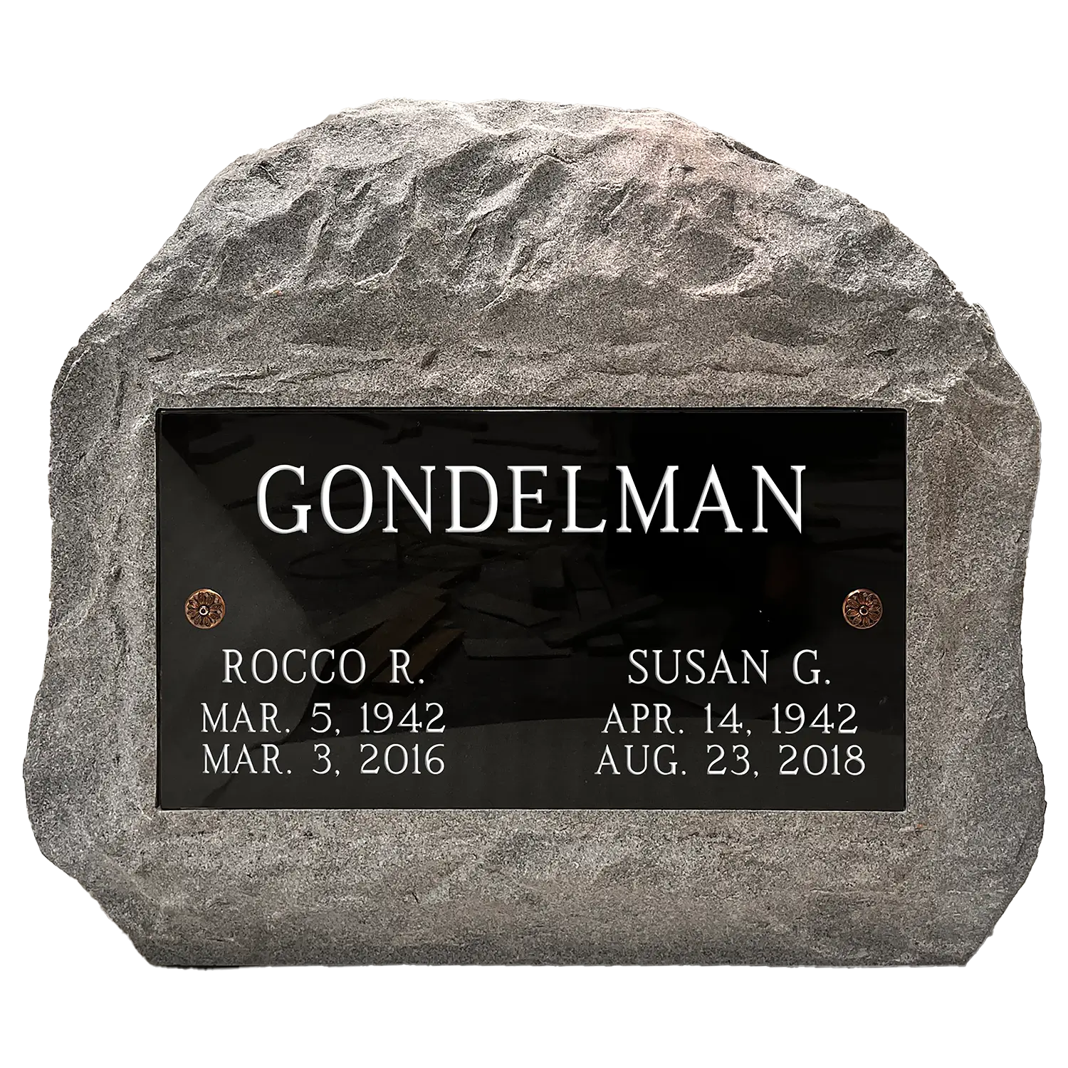 Niche Boulder - China Grey wJet Black Lid - Front - All Sandblast Example