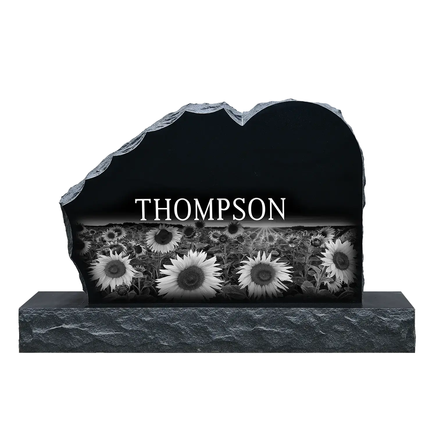 Rocky Starburst - Jet Black - Back - Sandblast and Laser Example