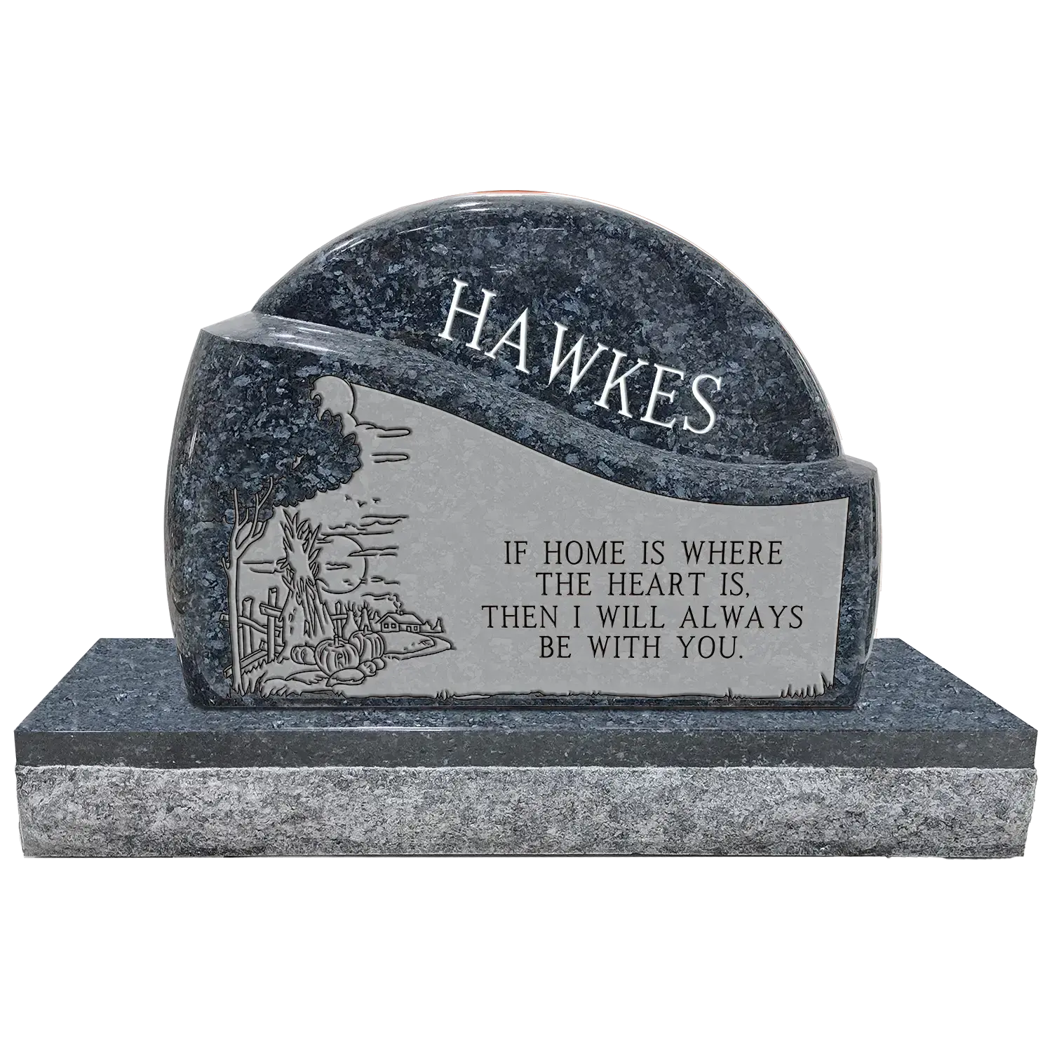 Round Wave - Blue Pearl - Back - Sandblast Example